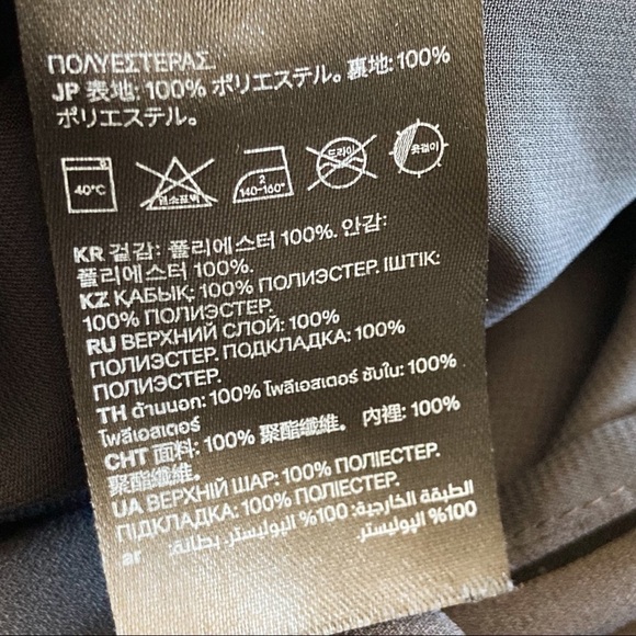 H&M Dark Gray Floral Long Sleeve Shift Dress Size XS - Picture 14 of 16